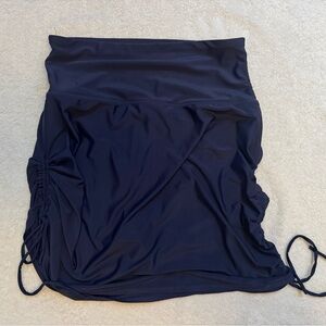 Elegant Navy Blue High Waisted Swim Skirt XL